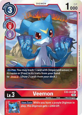 Digimon Card Draconic Roar Veemon EX3-004 R