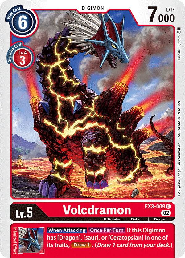 Digimon Card Draconic Roar Volcdramon EX3-009 C