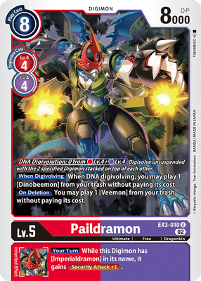 Digimon Card Draconic Roar Paildramon EX3-010 U