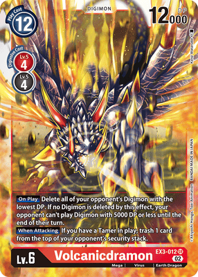 Digimon Card Draconic Roar Volcanicdramon EX3-012 SR