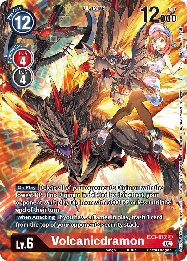 Digimon Card Draconic Roar Volcanicdramon Alt Art EX3-012 SR