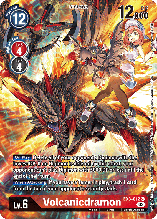 Digimon Card Draconic Roar Volcanicdramon Alt Art EX3-012 SR