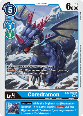 Digimon Card Draconic Roar Coredramon EX3-018 U