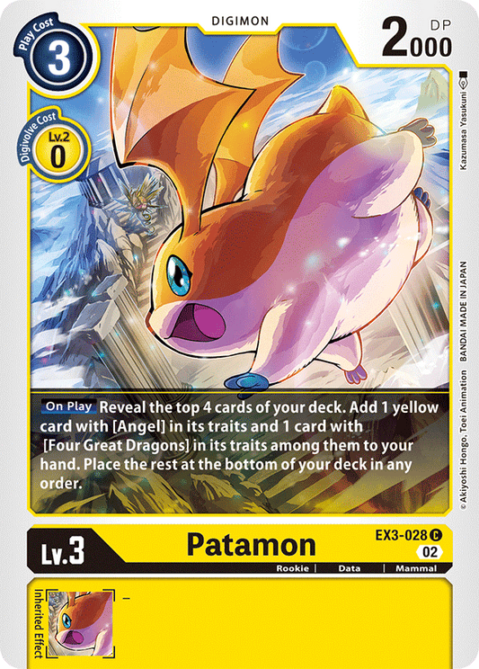 Digimon Card Draconic Roar Patamon EX3-028 C