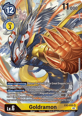Digimon Card Draconic Roar Goldramon Alt Art EX3-035 SR