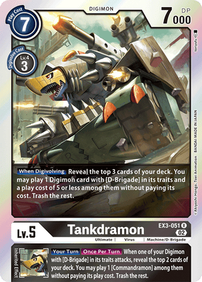 Digimon Card Draconic Roar Tankdramon EX3-051 R