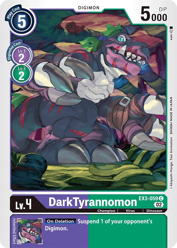 Digimon Card Draconic Roar DarkTyrannomon EX3-059 C