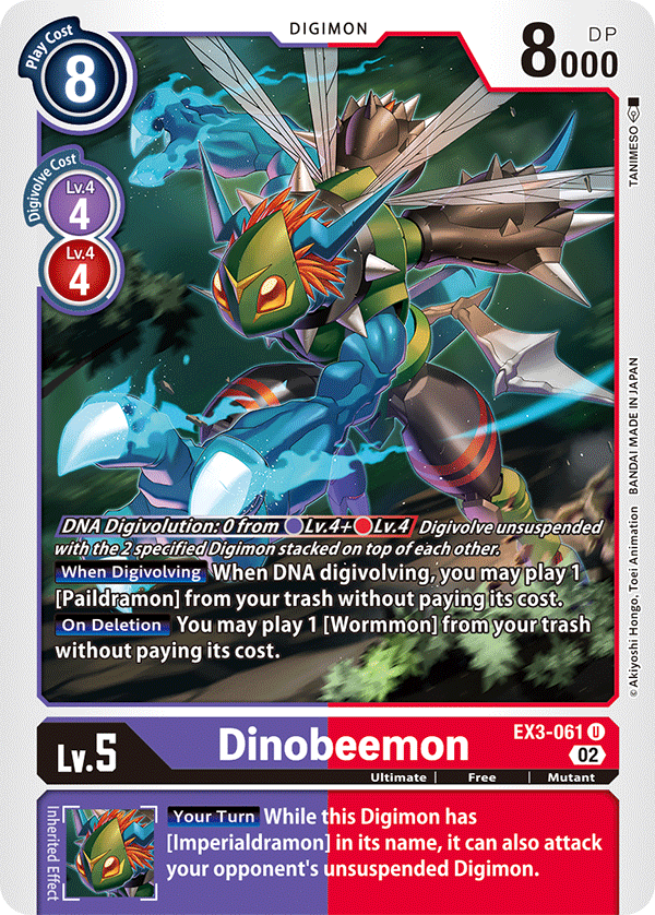 Digimon Card Draconic Roar Dinobeemon EX3-061 U