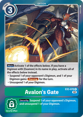Digimon Card Draconic Roar Avalon's Gate EX3-070 R