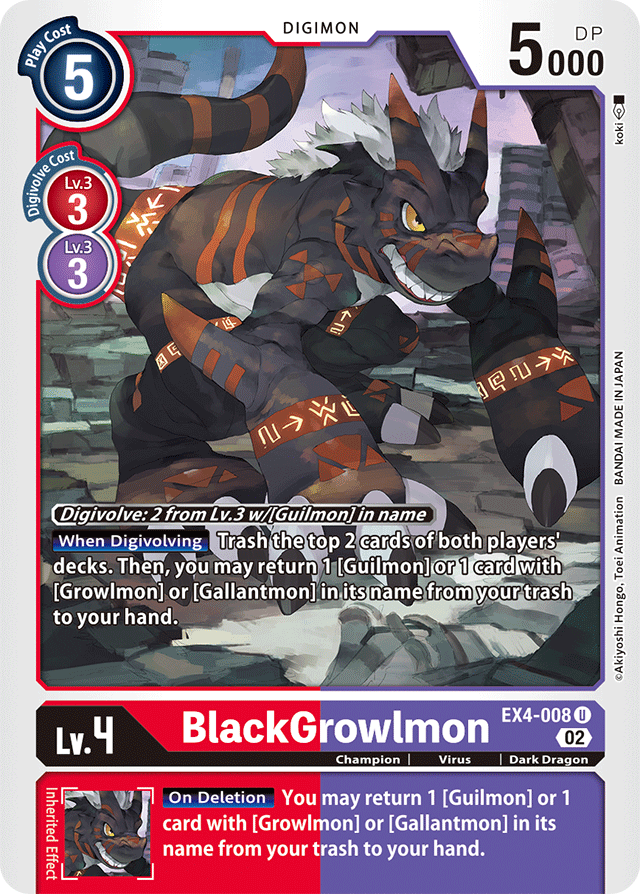 Digimon Card Alternative Being BlackGrowlmon EX4-008 U