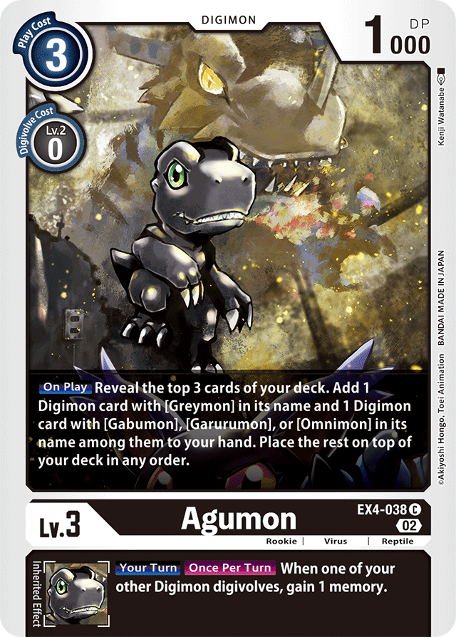 Digimon Card Alternative Being Agumon EX4-038 C