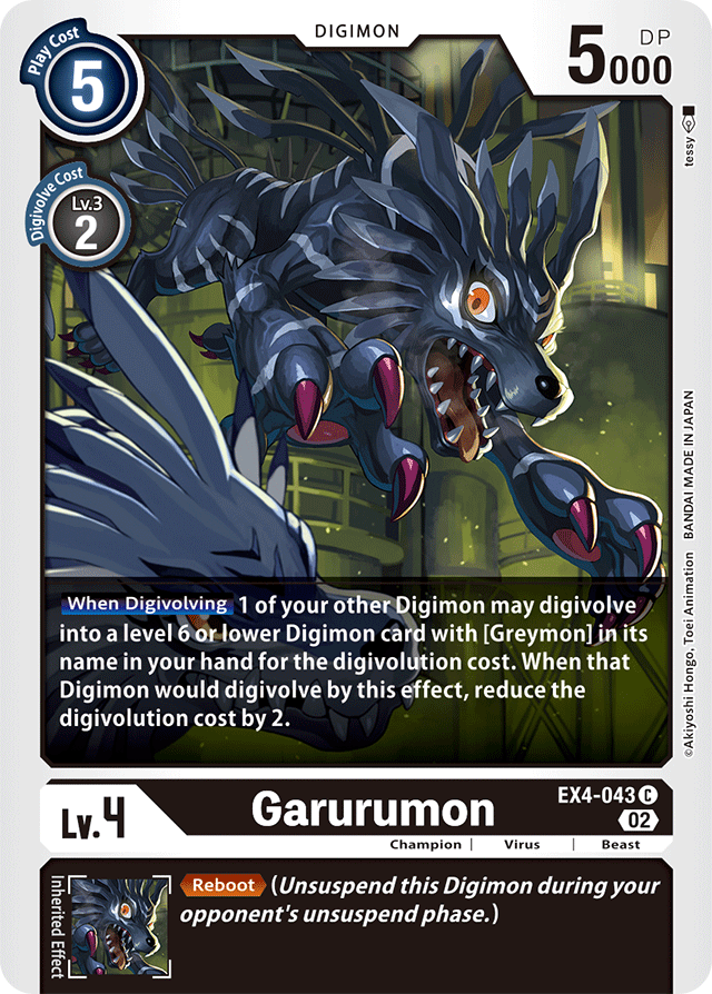 Digimon Card Alternative Being Garurumon EX4-043 C