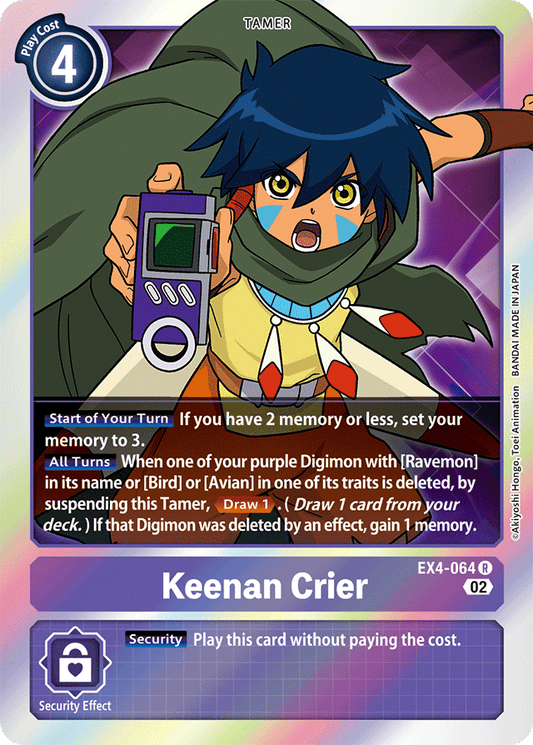 Digimon Card Alternative Being Keenan Crier EX4-064 R