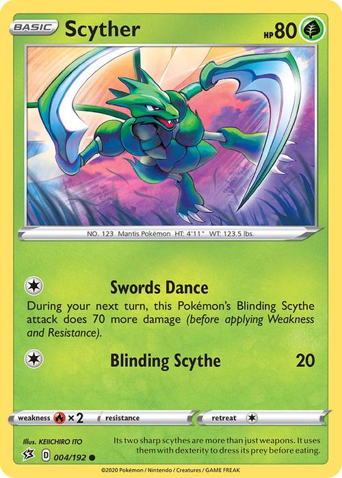 004/192 Scyther Rebel Clash (RCL) Common