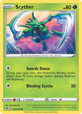 004/192 Scyther Rebel Clash (RCL) Common