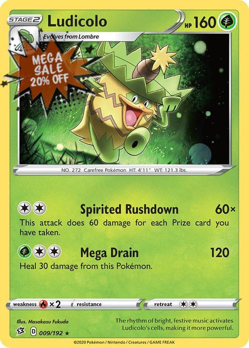 009/192 Ludicolo Rebel Clash (RCL) Rare