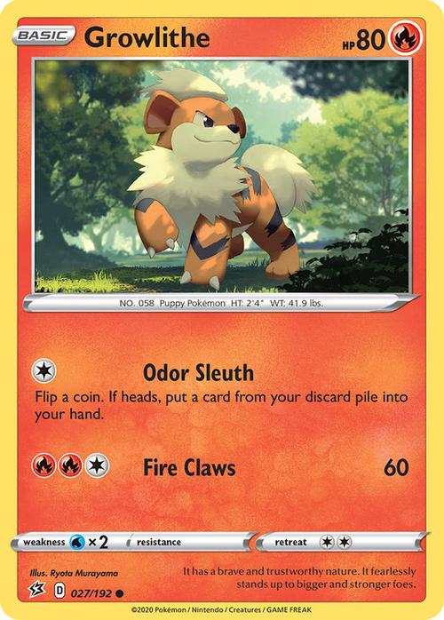 027/192 Growlithe Rebel Clash (RCL) Common