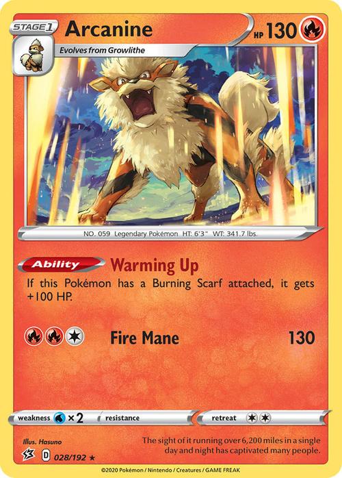 028/192 Arcanine Rebel Clash (RCL) Rare