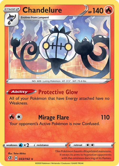 033/192 Chandelure Rebel Clash (RCL) Holo Rare