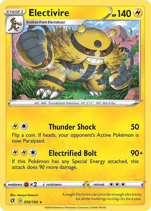 059/192 Electivire Rebel Clash (RCL) Rare