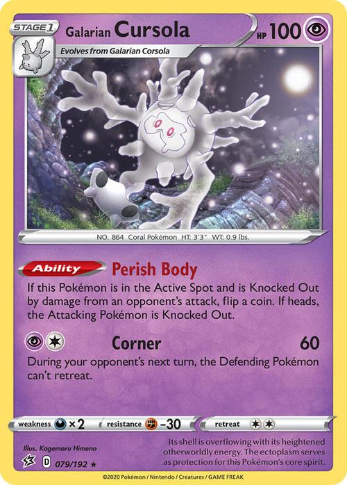 079/192 Galarian Cursola Rebel Clash (RCL) Holo Rare