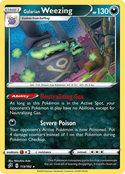 113/192 Galarian Weezing Rebel Clash (RCL) Holo Rare