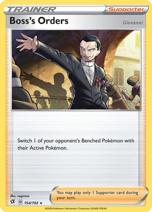Pokemon Card 154/192 Boss's Orders Rebel Clash Non-Holo Rare