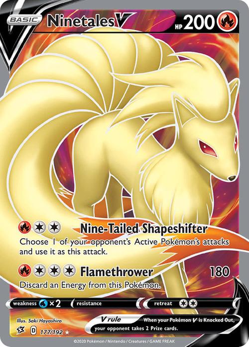 (S) 177/192 Ninetales V Rebel Clash (RCL) Full Art Ultra Rare