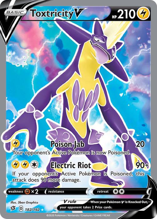 (S) 182/192 Toxtricity V Rebel Clash (RCL) Full Art Ultra Rare