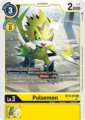 Digimon Card Xros Encounter Pulsemon BT10-031 C