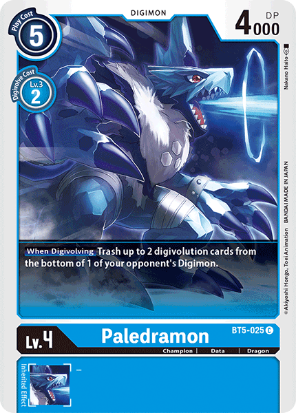 Digimon Card Battle of Omni Paledramon BT5-025 C