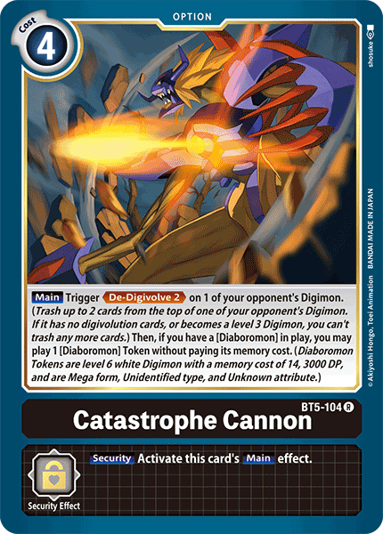 Digimon Card Battle of Omni Catastrophe Cannon BT5-104 R