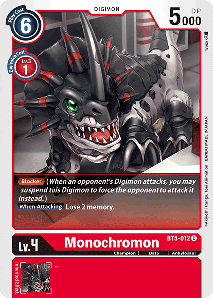 Digimon Card Battle of Omni Monochromon BT5-012 C