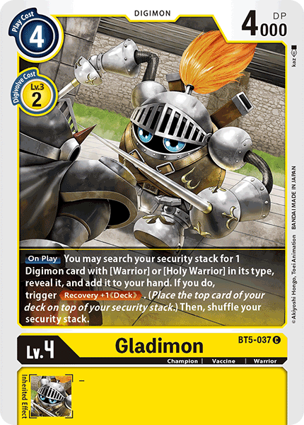 Digimon Card Battle of Omni Gladimon BT5-037 C