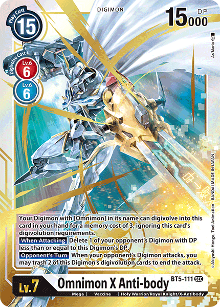 Digimon Card Battle of Omni Omnimon X-Anti-body BT5-111 SEC