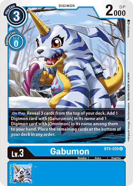 Digimon Card Battle of Omni Gabumon BT5-020 U