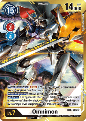 Digimon Card Battle of Omni Omnimon BT5-086 SR Alternate Art Tomotake Kinoshita