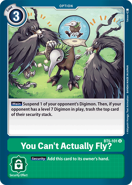 Digimon Card Battle of Omni You Can't Actually Fly? BT5-101 U