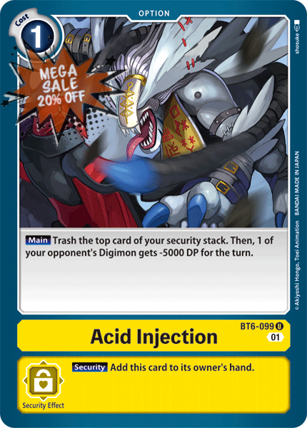 بطاقة Digimon Double Diamond Acid Injection BT6-099 U