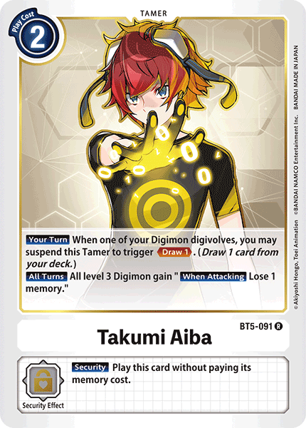 Digimon Card Battle of Omni Takumi Aiba BT5-091 R