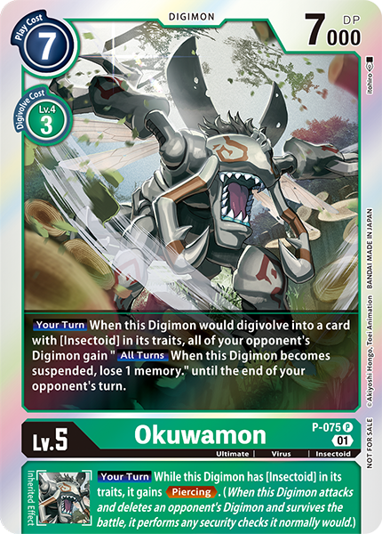 Digimon Card Okuwamon P-075 P (Foil)