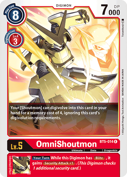 Digimon Card Battle of Omni OmniShoutmon BT5-014 R