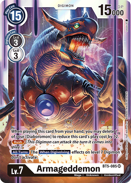 Digimon Card Battle of Omni Armageddemon BT5-085 SR