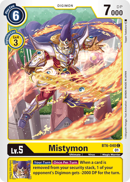 بطاقة Digimon Double Diamond Mistymon BT6-040 C