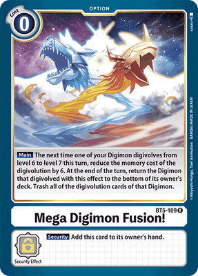 Digimon Card Battle of Omni Mega Digimon Fusion! BT5-109 R