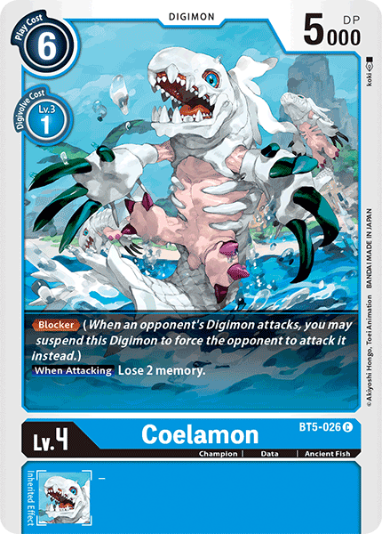 Digimon Card Battle of Omni Coelamon BT5-026 C