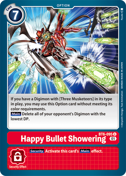 بطاقة Digimon Double Diamond Happy Bullet الاستحمام BT6-095 U