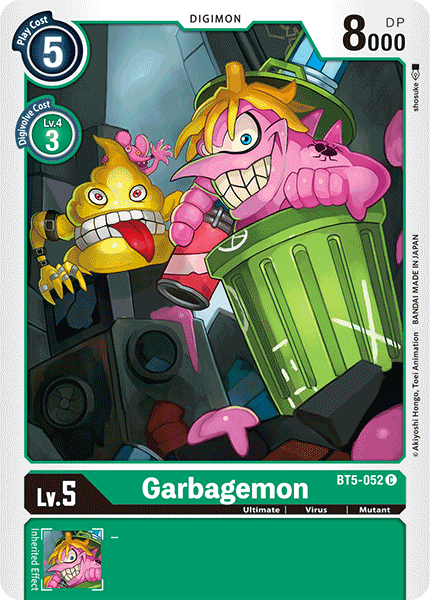 Digimon Card Battle of Omni Garbagemon  BT5-052 C