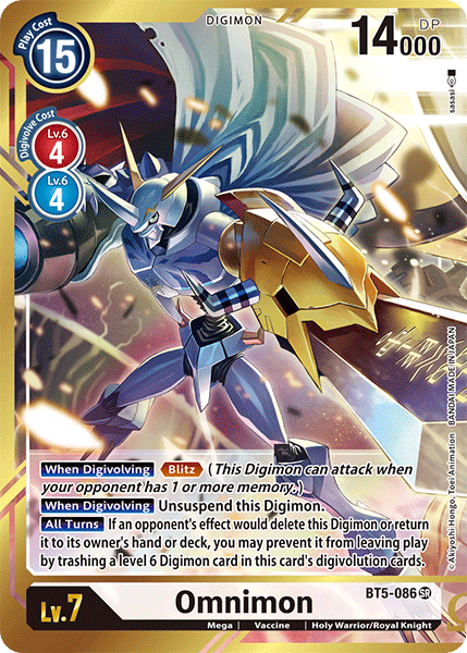 Digimon Card Battle of Omni Omnimon BT5-086 SR Alternate Art Sasasi