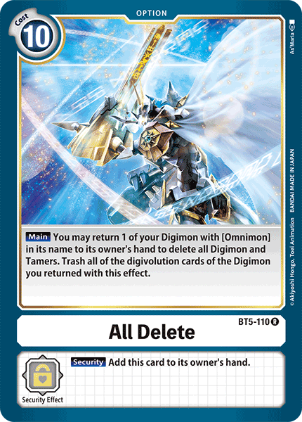 Digimon Card Battle of Omni All Delete BT5-110 R